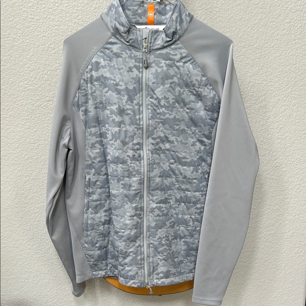 Peter Millar Gray Camo Zip-Up Jacket